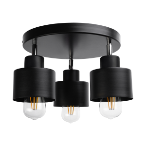 LISA wall and ceiling lamp, max. power 3x60W, E27, black,...