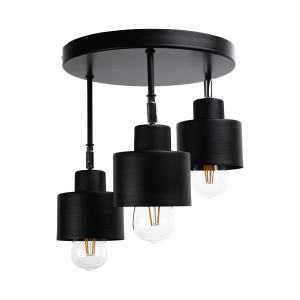 LISA wall and ceiling lamp, max. power 3x60W, E27, black,...