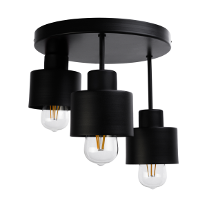 LISA wall and ceiling lamp, max. power 3x60W, E27, black,...