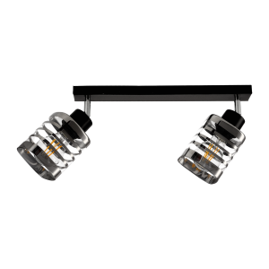 SIENA E27, wall and ceiling lamp, max. 2x60W, black, strip