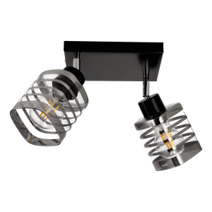 SIENA E27, wall and ceiling lamp, max. 2x60W, black, square